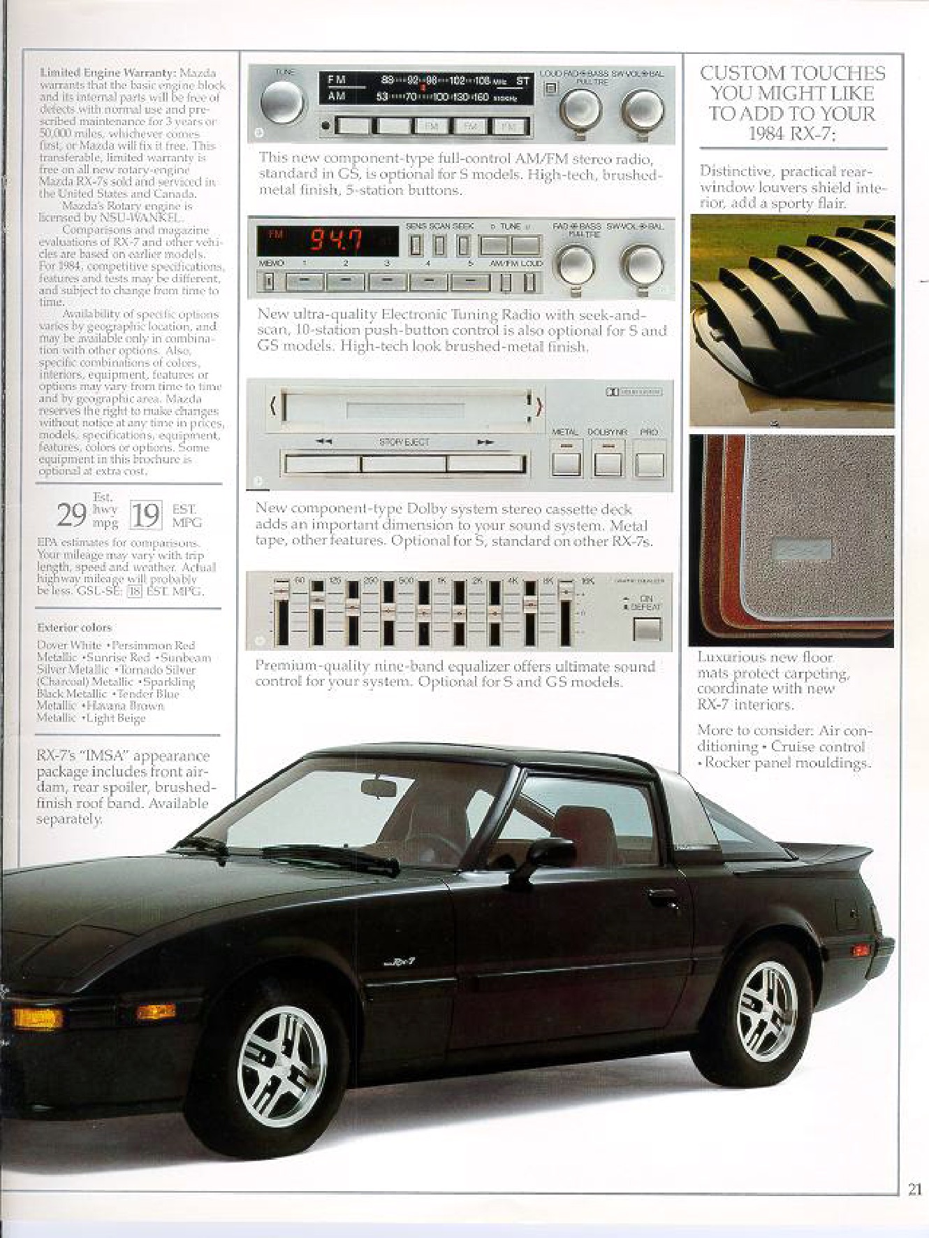 1984 Mazda RX-7 Brochure Page 7